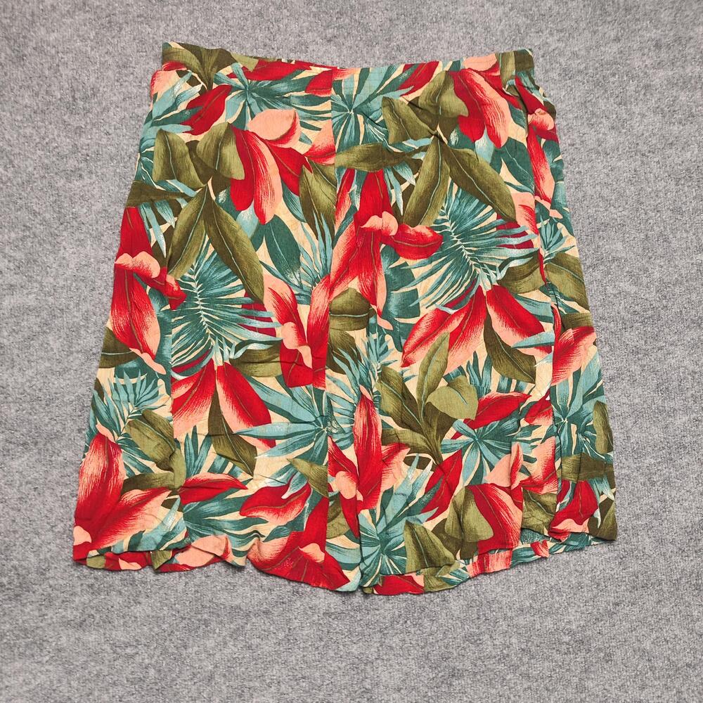 Vintage Alfred Dunner Skirt Womens 12P Multicolor Tropical Floral A-Line USA